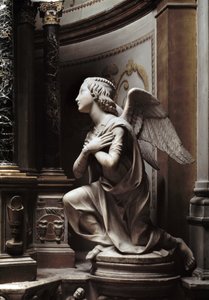 Engel in Anbetung Marmorskulptur von Matteo Civitali (1436-1501)