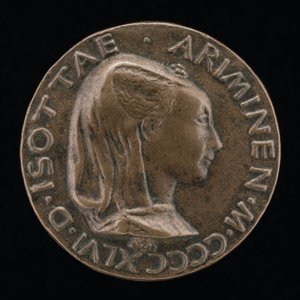 Isotta degli Atti, 1432-1474, Geliebte 1446, dann Ehefrau nach 1453, von Sigismondo Malatesta [Vorderseite] von Matteo di Andrea de Pasti