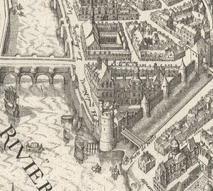 Hôtel de Nevers auf dem Merian-Plan von Paris 1615 – David Rumsey von Matthaus Merian