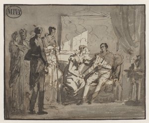 Königin Wilhelmina besucht den verwundeten Prinzen von Oranien nach der Schlacht bei Waterloo in Brüssel