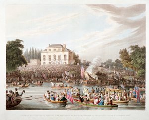 Blick auf die Themse am Brandenburgh House, Hammersmith, London, 1821