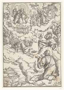 Vision des Johannes des Evangelisten mit thronendem Gott und den vierundzwanzig Ältesten