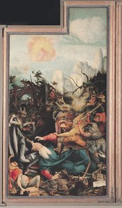 Der Isenheimer Altar. Rechte Flügel: Die Versuchung des heiligen Antonius von Matthias Grünewald