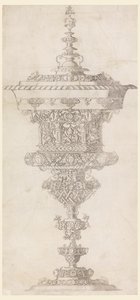 Stehender Becher mit Deckel, aus "Novum opus cratero graphicum..."