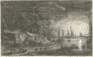 Meereslandschaft bei Mondlicht