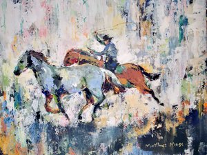 Cowboy beim Galoppieren von Matthys Moss