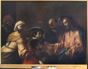 Eine Mutter vertraut ihre Söhne Christus an von Mattia Preti