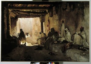 Die Metzger der Oase Chelma, Biskra, Algerien von Maurice Bompard