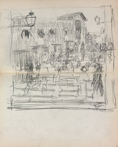 Italienisches Skizzenbuch: Brücke mit Figuren, Seite 93 & 94, 1898-1899