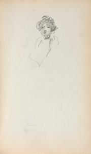 Italienisches Skizzenbuch: Kopf einer Frau Seite 215, 1898-1899 von Maurice Brazil Prendergast
