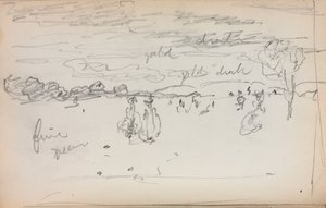 Italienisches Skizzenbuch: Landschaft Seite 57, 1898-1899 von Maurice Brazil Prendergast