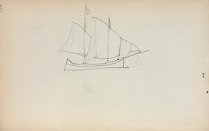 Italienisches Skizzenbuch: Segelboot Seite 224, 1898-1899 von Maurice Brazil Prendergast