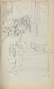 Italienisches Skizzenbuch: Treppe mit Figuren Seite 165, 1898-1899 von Maurice Brazil Prendergast