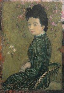 Eva Meurier in einem grünen Kleid von Maurice Denis