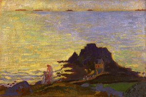 Mutter und Kind über einem felsigen Vorsprung von Maurice Denis