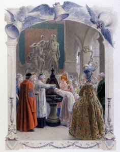 Adelstaufe im 18. Jahrhundert, c.1900 (Illustration) von Maurice Leloir