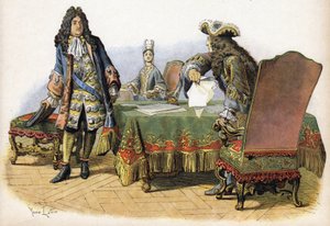 Beleidigung von Ludwig XIV, genannt der Sonnenkönig (Louis der Große) von Maurice Leloir