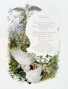 September „La Chanson du mois“ von Jérôme Doucet, Illustration - Maurice Leloir, ed. Reims 1904. L. Michaud von Maurice Leloir