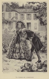 Der Garten der Einsiedelei (Gravur) von Maurice Leloir