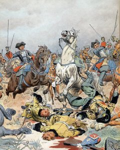 Spanischer Erbfolgekrieg: Der letzte Angriff der französischen Kavallerie in der Schlacht von Malplaquet (Belgien) am 11. September