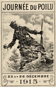 Französisches Propagandaposter aus dem Ersten Weltkrieg "Journée du Poilu". 25. und 26. Dezember 1915, veröffentlicht 1915 (Farblithografie)