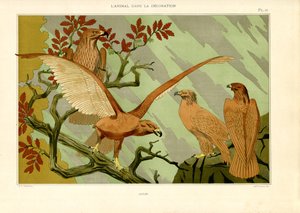 Adler in Jugendstil-naturalistischer Darstellung