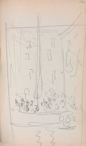 Italienisches Skizzenbuch: Boot mit Figuren (Seite 172) von Maurice Prendergast