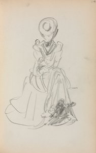 Italienisches Skizzenbuch: Sitzende Frau (Seite 114) von Maurice Prendergast