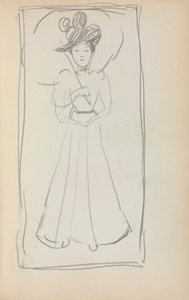 Italienisches Skizzenbuch: Stehende Frau mit Sonnenschirm (Seite 233)