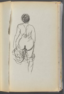 Skizzenbuch - Das Granite Shore Hotel, Rockport, Seite 065: Weiblicher Akt von hinten von Maurice Prendergast