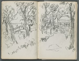 Skizzenbuch, Die Dells, Nr. 127, Seite 004 & 5: Landschaft