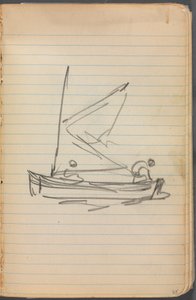 Skizzenbuch, Seite 085: Segelboot mit zwei Figuren von Maurice Prendergast