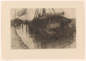 Angelegte Boote in einem Hafen von Maurits van der Valk