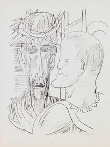 Christus und Pilatus, Tafel 15 aus dem Portfolio „Tag und Traum“ von Max Beckmann