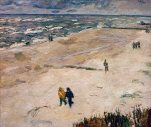 Leute nach der Arbeit am Meer