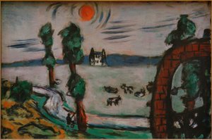 Nebellandschaft mit Kühen von Max Beckmann