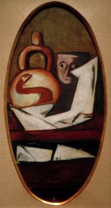 Stillleben mit mexikanischer Figur von Max Beckmann