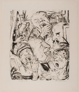 Die Gähner, Platte 7 aus dem Portfolio „Gesichter“ von Max Beckmann
