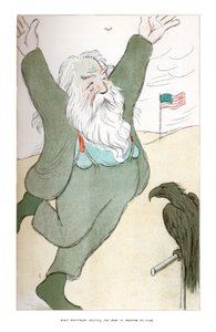 Walt Whitman, der den Vogel der Freiheit zum Fliegen anregt, 1904