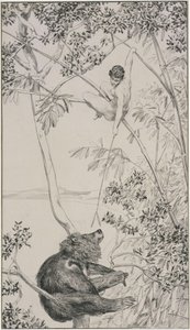 Bär und Elfe, Vorzeichnung zu Opus IV, Blatt 1 (Singer 52) von Max Klinger