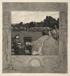 Kind, aus Vom Tode, Erster Teil, Opus XI, 1889 von Max Klinger