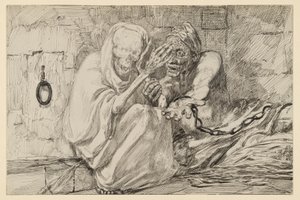 Der Tod als Tröster des Gefangenen im Kerker von Max Klinger