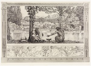 Narziss und Echo I (Rettungen Ovidischer Opfer, Opus II, Blatt 7) von Max Klinger