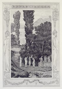 Psyche Wandering, Blatt 28 aus der Serie „Cupid and Psyche: Opus V“ von Max Klinger