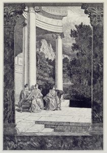 Psyche und ihre Schwestern, Platte 18 aus der Serie „Cupid und Psyche: Opus V“ von Max Klinger