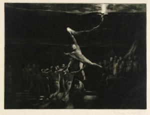 Raub des Lichts (Blatt 22 aus: Opus XII, Brahmsphantasie) von Max Klinger