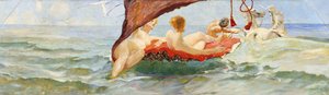 Venus in der Muschelwagen. Teil der Wanddekoration der Villa Albers, 1884-1885