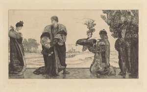 Herrscher und Tod, abgelehnte Tafel für den Zyklus: Über den Tod Teil II, Pl. 2, Op. XIII von Max Klinger