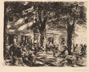 Ein Wirtshausgarten in Rosenheim, 1895