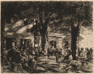 Ein Wirtshausgarten in Rosenheim, 1895